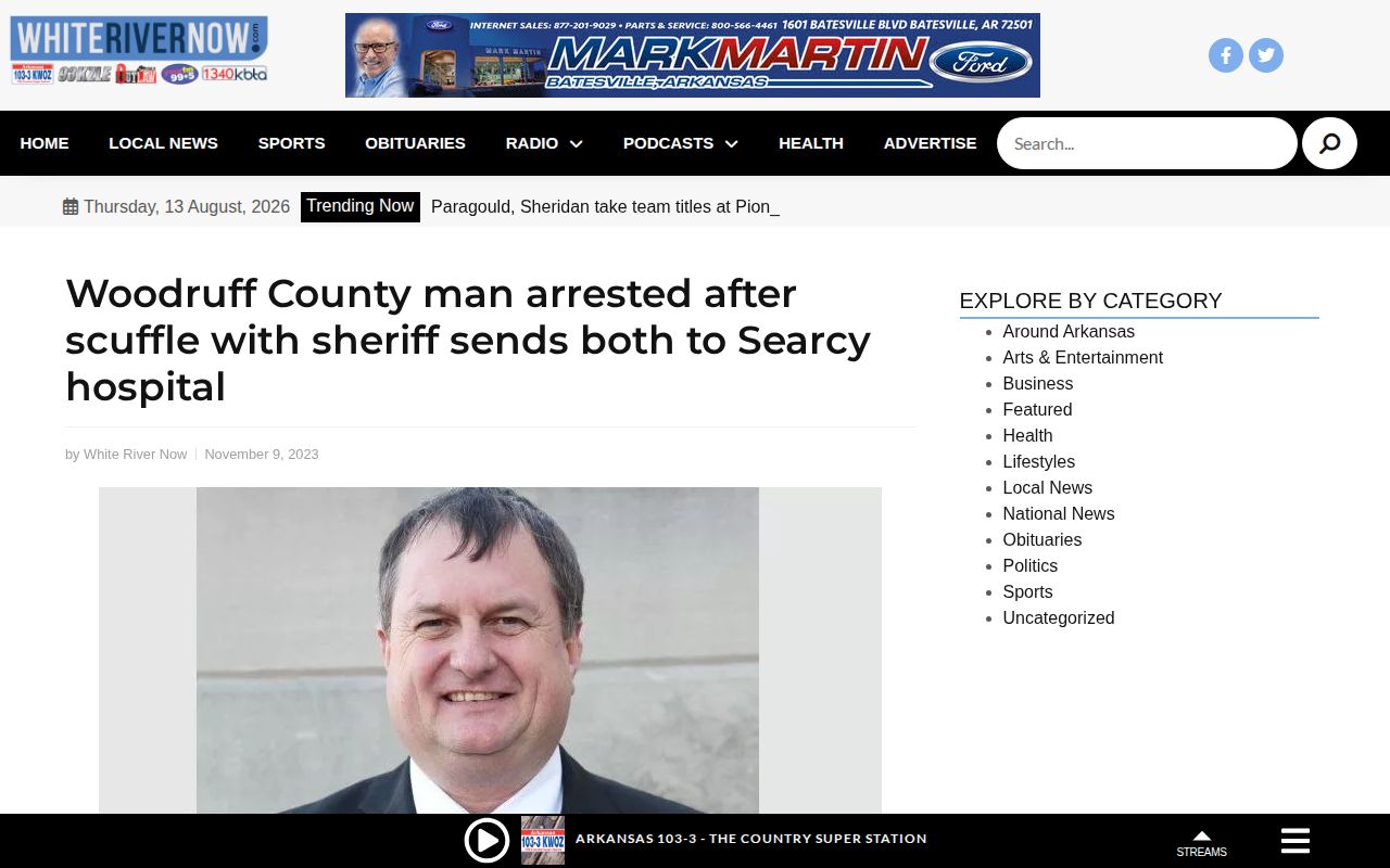 Woodruff County crime news report with agency-sourced arrest context