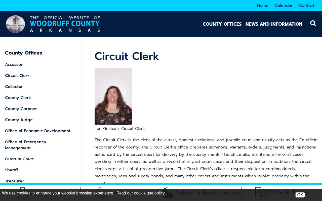 Woodruff County Circuit Clerk warrant document and case record fallback